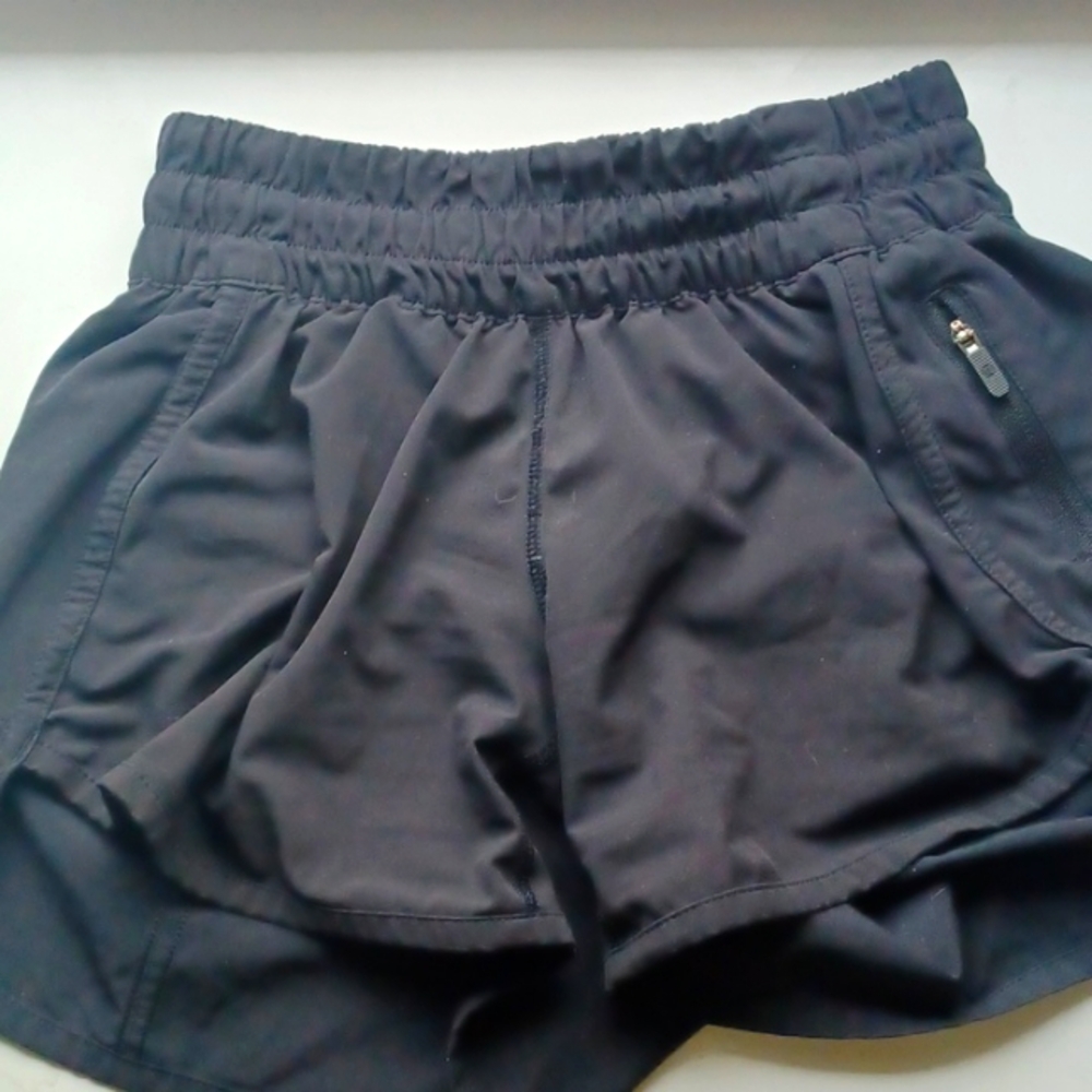 Black lululemon track that midrise shorts size 0